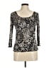 Max Mara Black Silver 3/4 Sleeve Top Size M (estimated) - photo 1