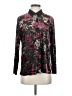 Laura Scott Floral Burgundy Long Sleeve Blouse Size S - photo 1