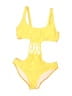 ASOS Solid Yellow One Piece Swimsuit Size 8 - photo 1