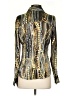 Cache Metallic Gold Long Sleeve Silk Top Size S - photo 2