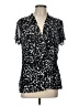 DKNY Animal Print Black Short Sleeve Blouse Size L - photo 1