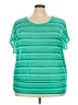 Lane Bryant 100% Polyester Teal Short Sleeve Top Size 22 - 24 Plus - photo 1