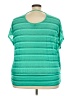 Lane Bryant 100% Polyester Teal Short Sleeve Top Size 22 - 24 Plus - photo 2