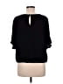 Ann Taylor LOFT 100% Rayon Black Short Sleeve Top Size M - photo 2