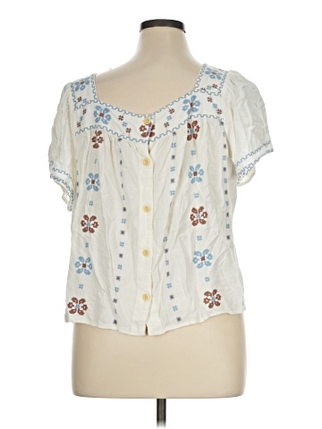 Madewell Plus Cross-Stitch Top (view 2)