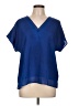 DKNY 100% Polyester Blue Short Sleeve Blouse Size L - photo 1