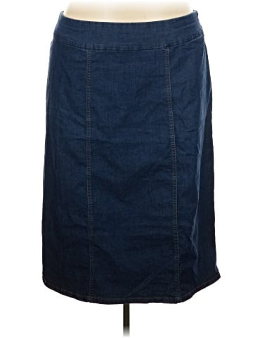 Woman Within Denim Skirt (view 1)