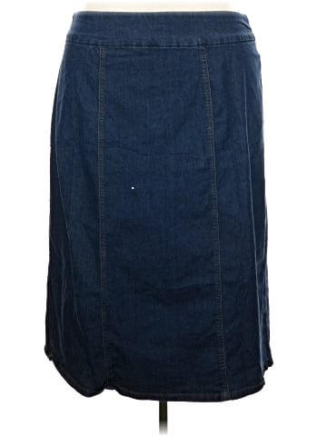Woman Within Denim Skirt (view 2)