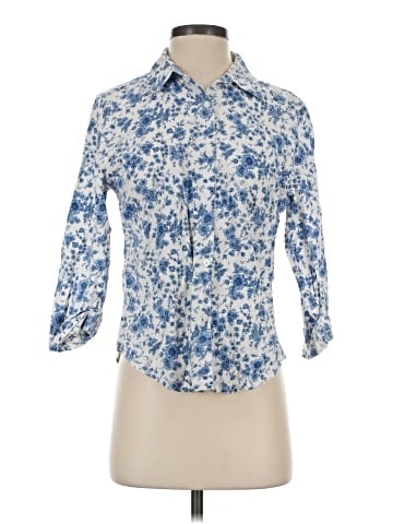 Talbots 3/4 Sleeve Button-Down Shirt (view 1)