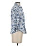 Talbots 100% Cotton Floral Blue 3/4 Sleeve Button-Down Shirt Size S - photo 4