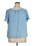 Gap 100% Rayon Blue Short Sleeve Blouse Size XL - photo 1