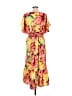 Mlle Gabrielle 100% Polyester Tropical Yellow Cocktail Dress Size M - photo 2