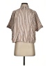 Max Studio Stripes Brown Short Sleeve Blouse Size XS - photo 1