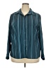 Croft & Barrow Stripes Teal Long Sleeve Blouse Size 2X - photo 1