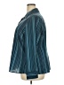 Croft & Barrow Stripes Teal Long Sleeve Blouse Size 2X - photo 5