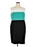 Kasper Color Block Teal Cocktail Dress Size 18 - photo 1