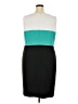 Kasper Color Block Teal Cocktail Dress Size 18 - photo 2