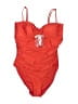 J.Crew Solid Red One Piece Swimsuit Size 10 - photo 1