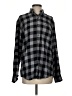 IZOD Checkered-gingham Gray Long Sleeve Button-Down Shirt Size S - photo 1