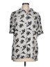 Express 100% Rayon Floral Silver Short Sleeve Blouse Size L - photo 1