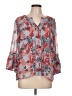 Fever Floral Gray 3/4 Sleeve Blouse Size L - photo 1