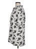 Express 100% Rayon Floral Silver Short Sleeve Blouse Size L - photo 5
