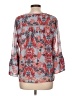 Fever Floral Gray 3/4 Sleeve Blouse Size L - photo 2