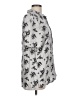 Express 100% Rayon Floral Silver Short Sleeve Blouse Size L - photo 4