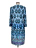 Chico's 100% Polyester Print Blue Casual Dress Size Lg (2) - photo 2