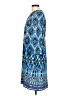 Chico's 100% Polyester Print Blue Casual Dress Size Lg (2) - photo 5