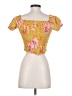 Rose + Olive Yellow Short Sleeve Blouse Size S - photo 2