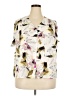 Alfani 100% Polyester Floral Ivory Short Sleeve Blouse Size 2X - photo 1