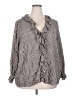 Lane Bryant Houndstooth Silver Long Sleeve Blouse Size 20 - photo 1