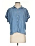 Splendid 100% Lyocell Blue Short Sleeve Button-Down Shirt Size S - photo 1