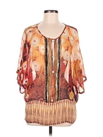 Da-Nang 3/4 Sleeve Silk Top (view 1)