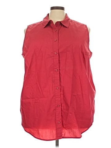 Roaman's Sleeveless Button-Down Shirt (view 1)