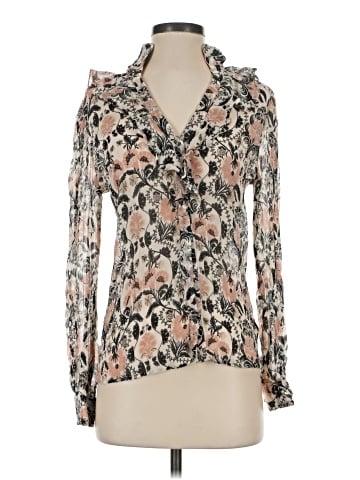 Paige Long Sleeve Silk Top (view 1)