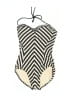 Robin Piccone Chevron-herringbone Ivory One Piece Swimsuit Size 4 - photo 1