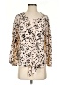 West Kei 100% Polyester Animal Print Tan 3/4 Sleeve Blouse Size S - photo 1