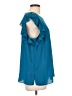 T Tahari 100% Polyester Teal Short Sleeve Blouse Size L - photo 4