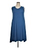 Anne Klein Solid Blue Casual Dress Size XL - photo 1