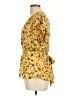 Max Studio 100% Polyester Yellow Short Sleeve Blouse Size L - photo 5