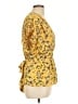 Max Studio 100% Polyester Yellow Short Sleeve Blouse Size L - photo 4