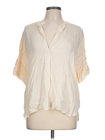 Vince. Short Sleeve Silk Top (view 1)