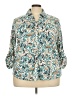 Cato Paisley Teal 3/4 Sleeve Button-Down Shirt Size 22W-24W - photo 1