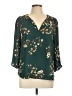 DR2 100% Polyester Teal 3/4 Sleeve Blouse Size L - photo 1