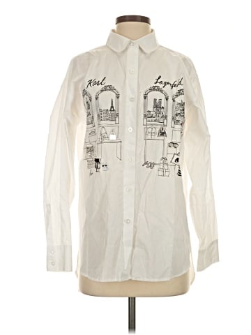 Karl Lagerfeld Paris Long Sleeve Button-Down Shirt (view 1)