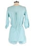 Sage 100% Polyester Solid Teal Romper Size S - photo 2
