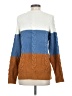 Moth Color Block Blue Pullover Sweater Size S - photo 2