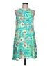 Decree 100% Polyester Tropical Teal Cocktail Dress Size L - photo 1